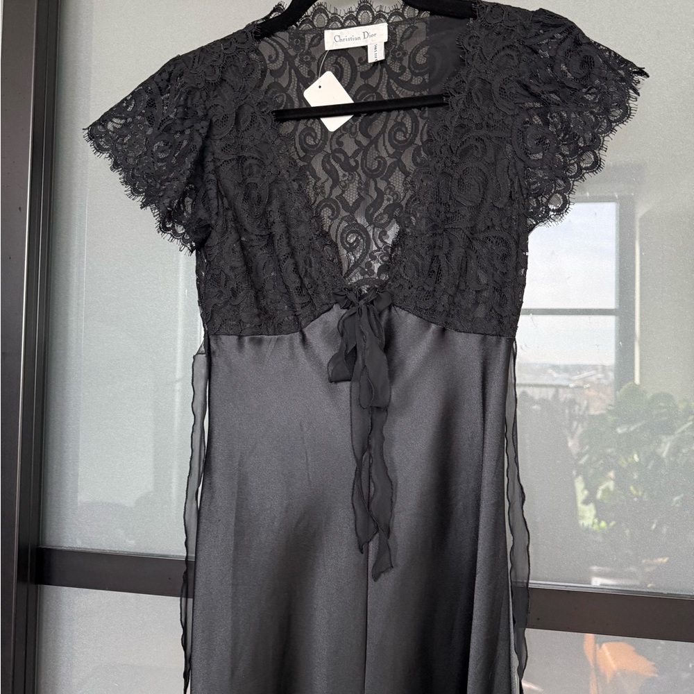 Christian Dior black satin nightgown - Picture 5 of 12